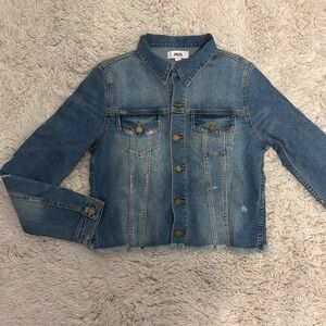 JBD Just Black Denim Raw Hem Denim Jacket
